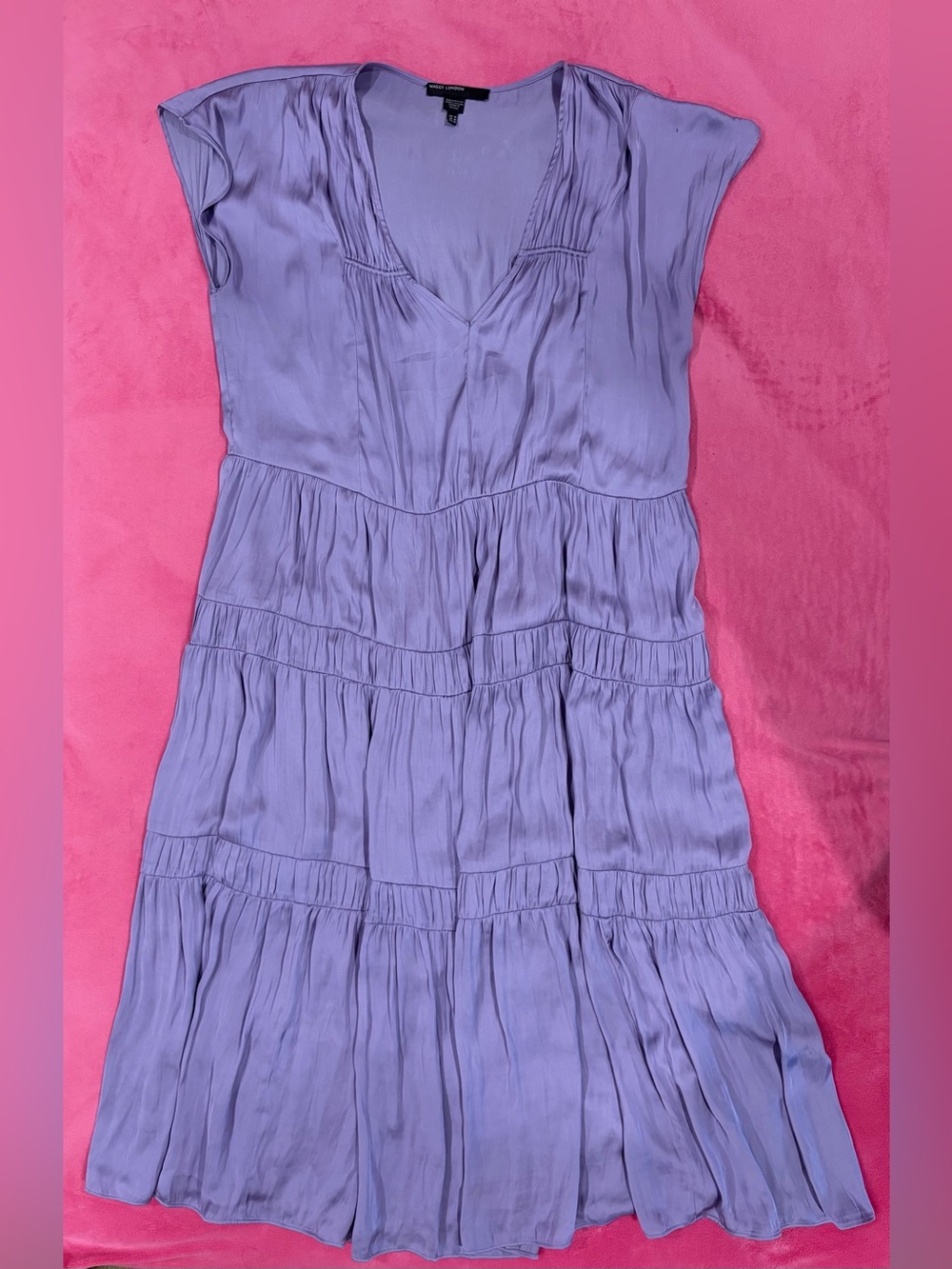 Purple Pleated Dress Size 14